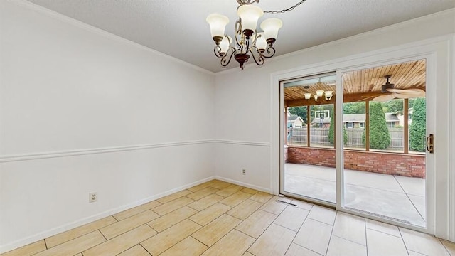1330 Desmond St, Saint Joseph, MI 49085 - unfurnished dining area featuring a chandelier and crown molding