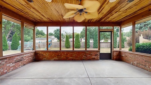 1330 Desmond St, Saint Joseph, MI 49085 - unfurnished sunroom featuring a ceiling fan