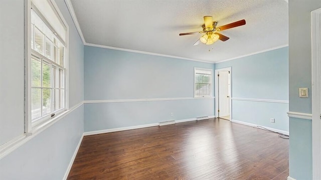 1330 Desmond St, Saint Joseph, MI 49085 - spare room with ceiling fan, crown molding, and wood finished floors