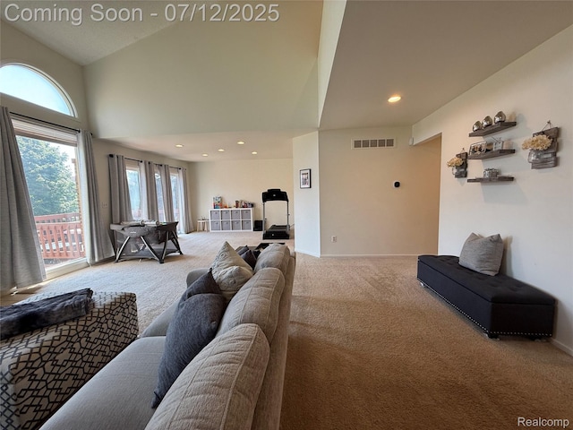 4178 Breckenridge Dr, West Bloomfield, MI 48322 - living area with carpet flooring, plenty of natural light, and recessed lighting