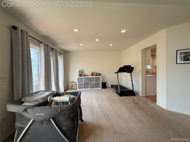4178 Breckenridge Dr, West Bloomfield, MI 48322 - game room featuring carpet floors and recessed lighting