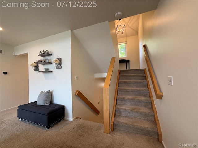 4178 Breckenridge Dr, West Bloomfield, MI 48322 - staircase featuring carpet and baseboards