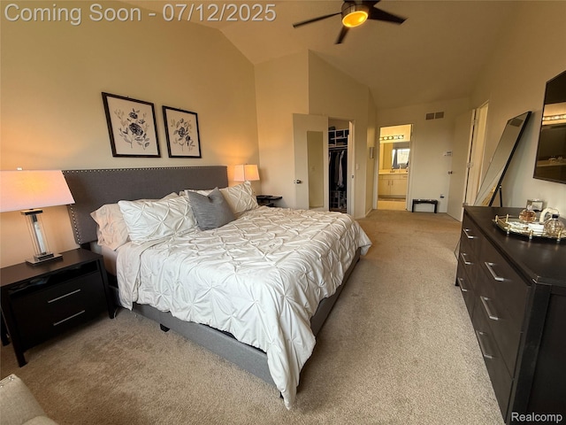 4178 Breckenridge Dr, West Bloomfield, MI 48322 - bedroom with carpet, a spacious closet, and high vaulted ceiling