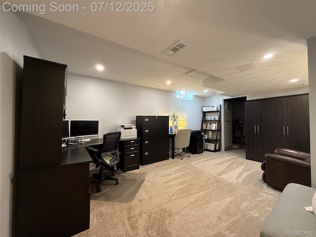 4178 Breckenridge Dr, West Bloomfield, MI 48322 - home office featuring light carpet and recessed lighting