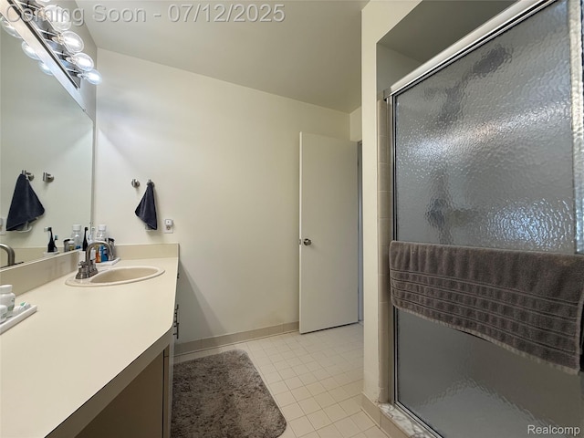 4178 Breckenridge Dr, West Bloomfield, MI 48322 - full bathroom featuring vanity, a stall shower, and tile patterned floors