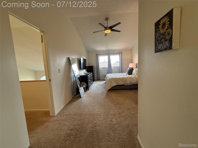 4178 Breckenridge Dr, West Bloomfield, MI 48322 - carpeted bedroom with vaulted ceiling and ceiling fan