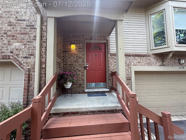 4178 Breckenridge Dr, West Bloomfield, MI 48322 - property entrance with brick siding and an attached garage