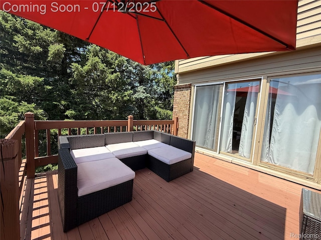 4178 Breckenridge Dr, West Bloomfield, MI 48322 - wooden terrace with an outdoor hangout area