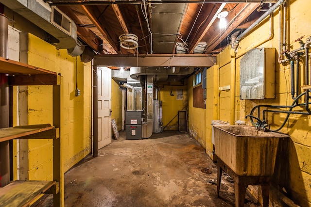 303 Wesley St, Ann Arbor, MI 48103 - unfinished below grade area with gas water heater and heating unit
