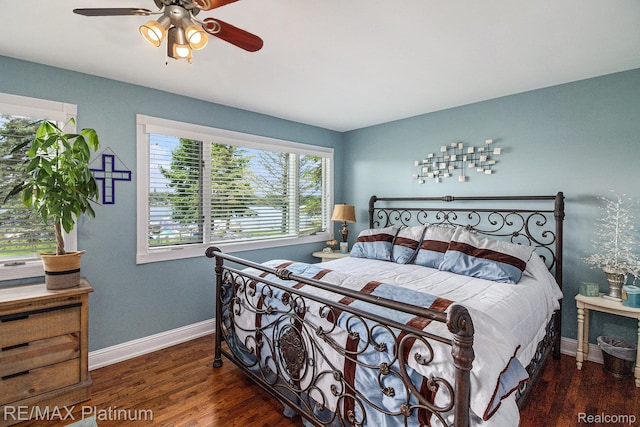 16344 Waterview Ln, Linden, MI 48451 - bedroom with wood finished floors and ceiling fan