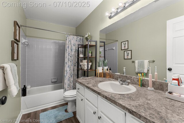 23486 Boller Ct, Trenton, MI 48183 - bathroom with vanity, wood finished floors, and shower / bath combo