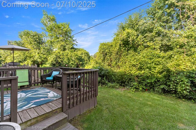 23486 Boller Ct, Trenton, MI 48183 - wooden terrace with a yard