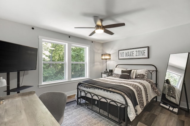 18734 Leonard Ct, New Buffalo, MI 49117 - bedroom with wood finished floors and a ceiling fan