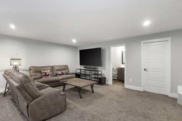 18734 Leonard Ct, New Buffalo, MI 49117 - living room with carpet flooring and recessed lighting