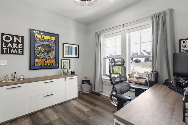 18734 Leonard Ct, New Buffalo, MI 49117 - office area with dark wood finished floors