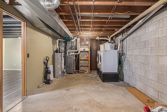 19160 Glendale Cir, Spring Lake, MI 49456 - unfinished below grade area with separate washer and dryer and gas water heater