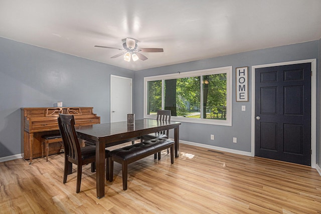 19160 Glendale Cir, Spring Lake, MI 49456 - dining area with ceiling fan and light wood-type flooring