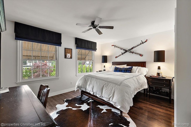 364 Chesterfield Ave, Birmingham, MI 48009 - bedroom with dark wood-style floors and ceiling fan