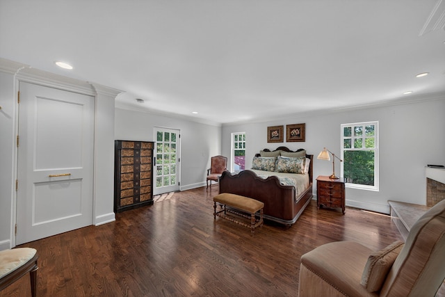 3420 Grange Rd, Berrien Springs, MI 49103 - bedroom with ornamental molding, wood finished floors, and recessed lighting