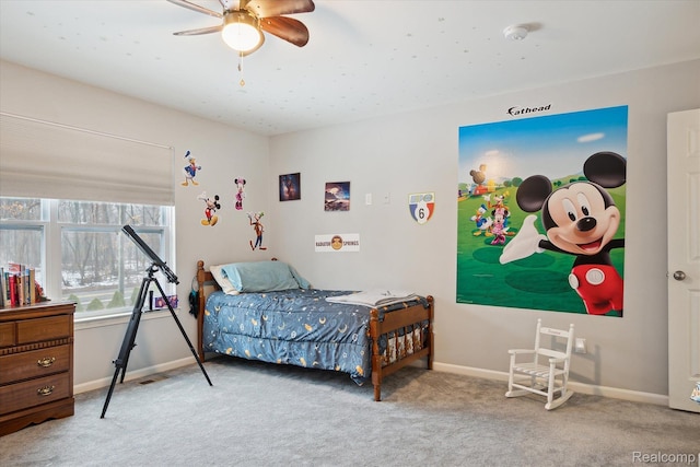 170 W Reed Lake Ct, Commerce Twp, MI 48390 - carpeted bedroom featuring baseboards and a ceiling fan