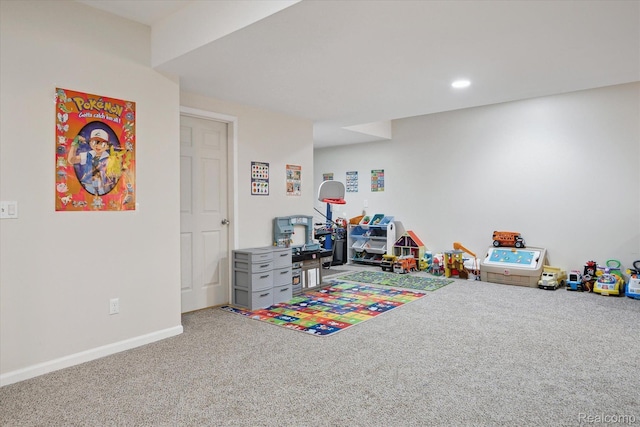 170 W Reed Lake Ct, Commerce Twp, MI 48390 - game room featuring carpet floors and recessed lighting