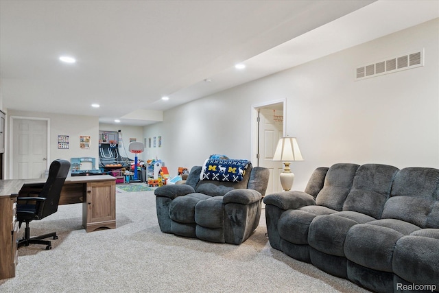 170 W Reed Lake Ct, Commerce Twp, MI 48390 - carpeted living area featuring recessed lighting and a desk