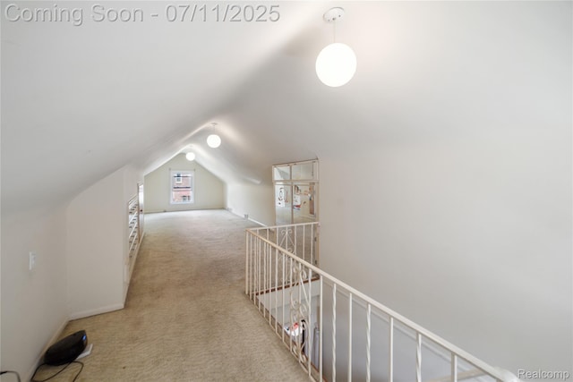 19190 Woodworth, Redford, MI 48240 - corridor featuring vaulted ceiling, an upstairs landing, and carpet flooring