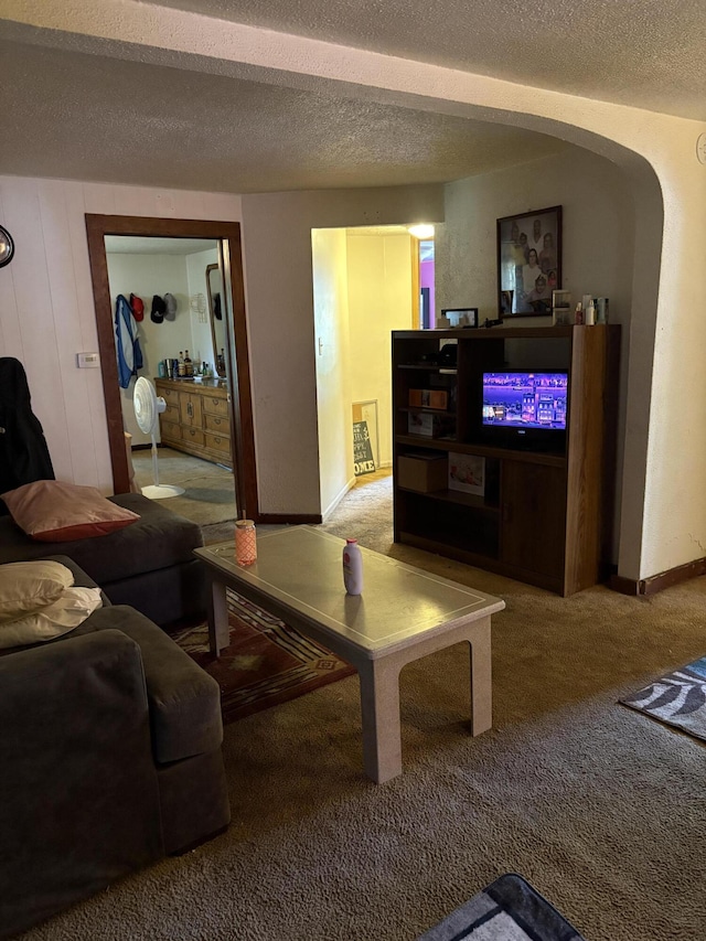 1993 Taube Ave, Benton Harbor, MI 49022 - carpeted living area with baseboards and a textured ceiling
