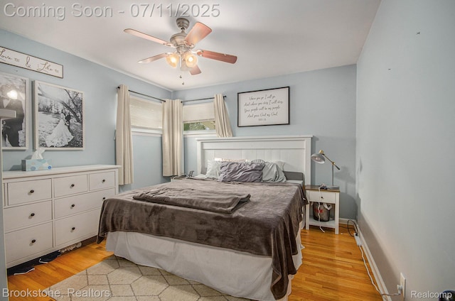 1510 S Harris Rd, Ypsilanti, MI 48198 - bedroom with light wood finished floors and a ceiling fan