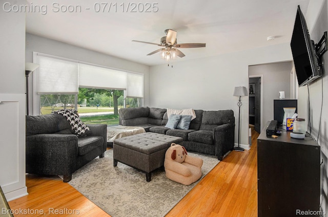 1510 S Harris Rd, Ypsilanti, MI 48198 - living area featuring ceiling fan and wood finished floors