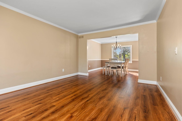 2017 Cumberland Dr, Brighton, MI 48114 - dining area with a chandelier, dark wood-type flooring, and ornamental molding