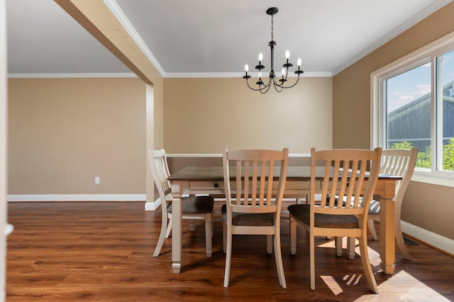 2017 Cumberland Dr, Brighton, MI 48114 - dining room featuring a chandelier, ornamental molding, and wood finished floors