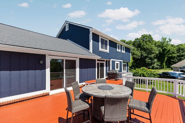 2017 Cumberland Dr, Brighton, MI 48114 - wooden deck featuring outdoor dining area