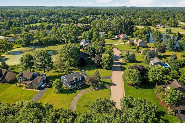 2017 Cumberland Dr, Brighton, MI 48114 - aerial view of residential area featuring a nearby body of water and a heavily wooded area