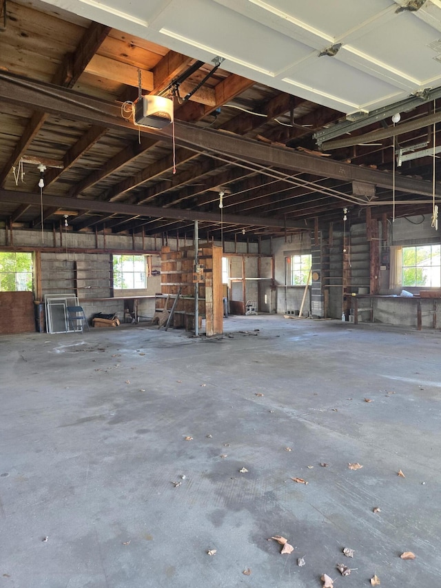 505 N Pine St, Evart, MI 49631 - garage featuring a garage door opener