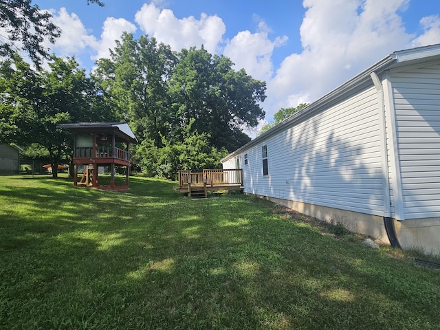 227 W Nelson St, Hastings, MI 49058 - view of green lawn with a deck