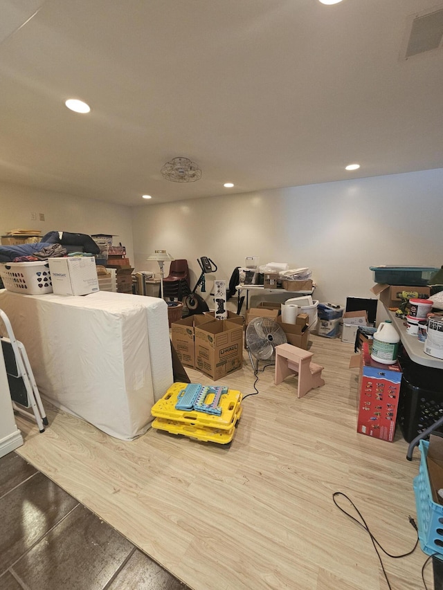 227 W Nelson St, Hastings, MI 49058 - finished below grade area with recessed lighting and wood finished floors