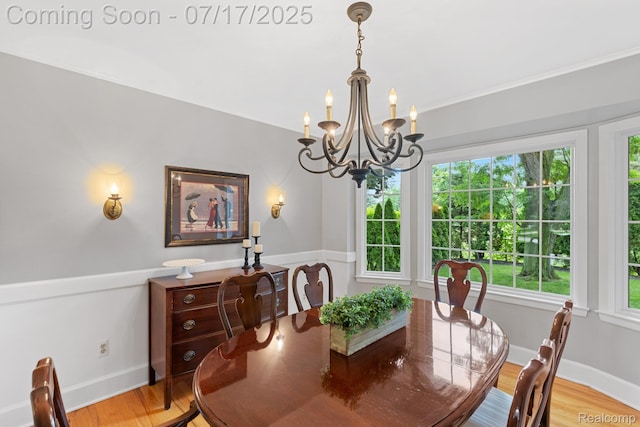 455 Leicester St, Plymouth, MI 48170 - dining area featuring a chandelier and wood finished floors