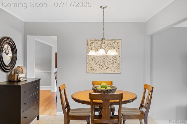 455 Leicester St, Plymouth, MI 48170 - dining area featuring a chandelier and ornamental molding