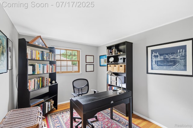 455 Leicester St, Plymouth, MI 48170 - office featuring wood finished floors and baseboards
