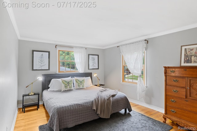 455 Leicester St, Plymouth, MI 48170 - bedroom with crown molding and light wood finished floors