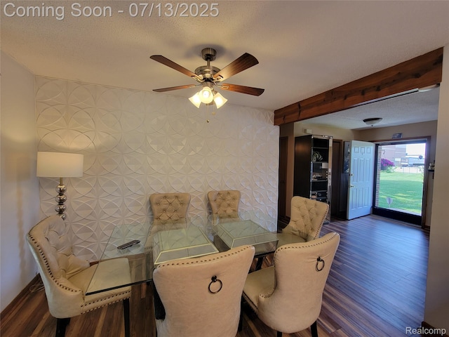 14373 Racho Blvd, Taylor, MI 48180 - dining space featuring dark wood finished floors and ceiling fan