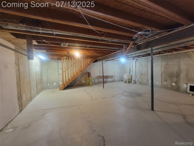 14373 Racho Blvd, Taylor, MI 48180 - unfinished below grade area featuring stairs