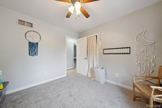 514 Sulley St, Waterford, MI 48327 - sitting room with ceiling fan and carpet flooring