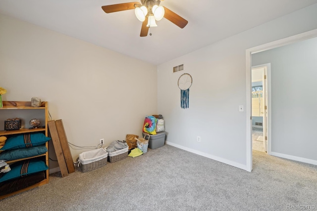 514 Sulley St, Waterford, MI 48327 - rec room with carpet floors and ceiling fan