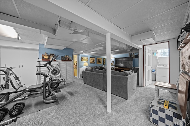 611 N Melborn St, Dearborn, MI 48128 - basement with washer / clothes dryer and a paneled ceiling