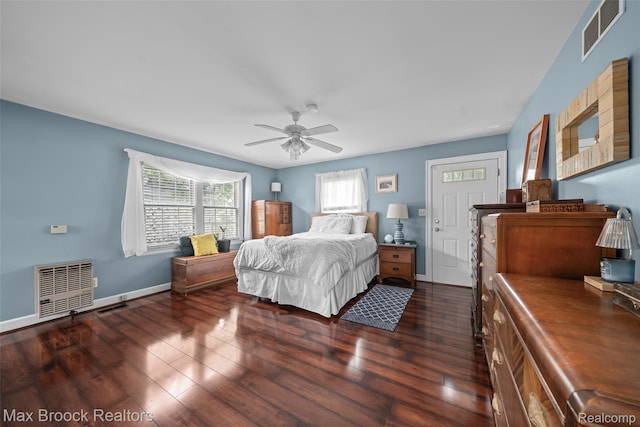 611 N Melborn St, Dearborn, MI 48128 - bedroom with dark wood-type flooring and a ceiling fan