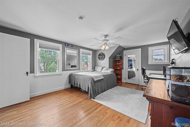 611 N Melborn St, Dearborn, MI 48128 - bedroom with light wood finished floors and ceiling fan