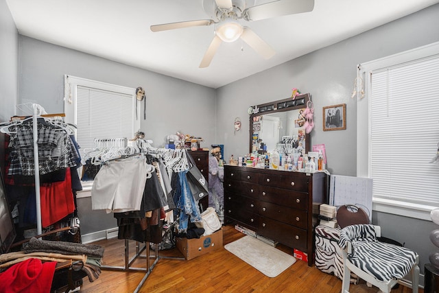 2820 Lowell St, Kalamazoo, MI 49001 - walk in closet with wood finished floors and ceiling fan