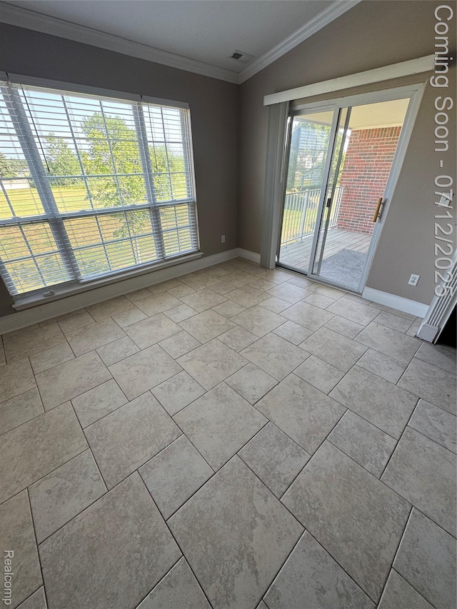 45562 Warwick Dr, Macomb, MI 48044 - spare room featuring ornamental molding and light tile patterned floors